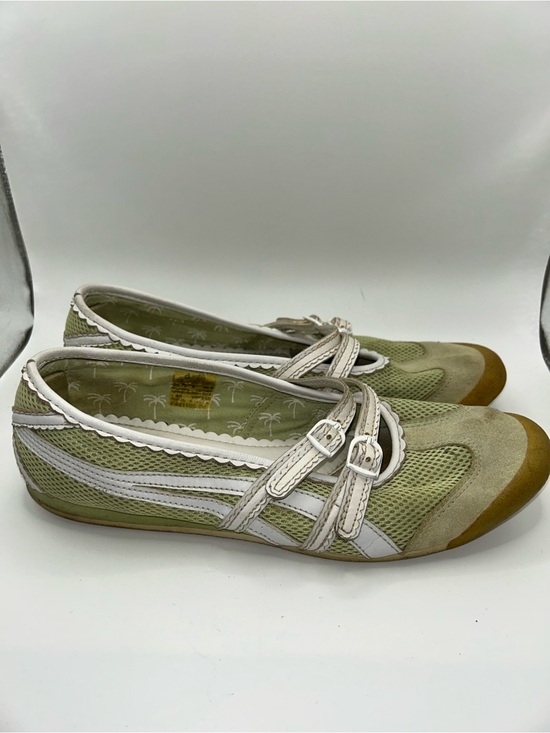 Shoes - Onitsuka Tiger green and white sneaker Mary Jane’s size 40.5